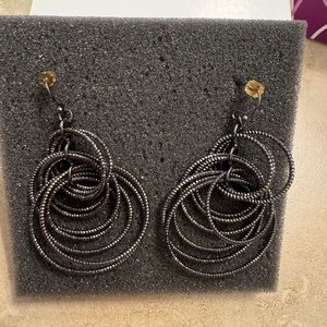 Lia Sophia black loop earrings